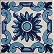 Декор Cevica Antic Dec.Flor Azul Blanco